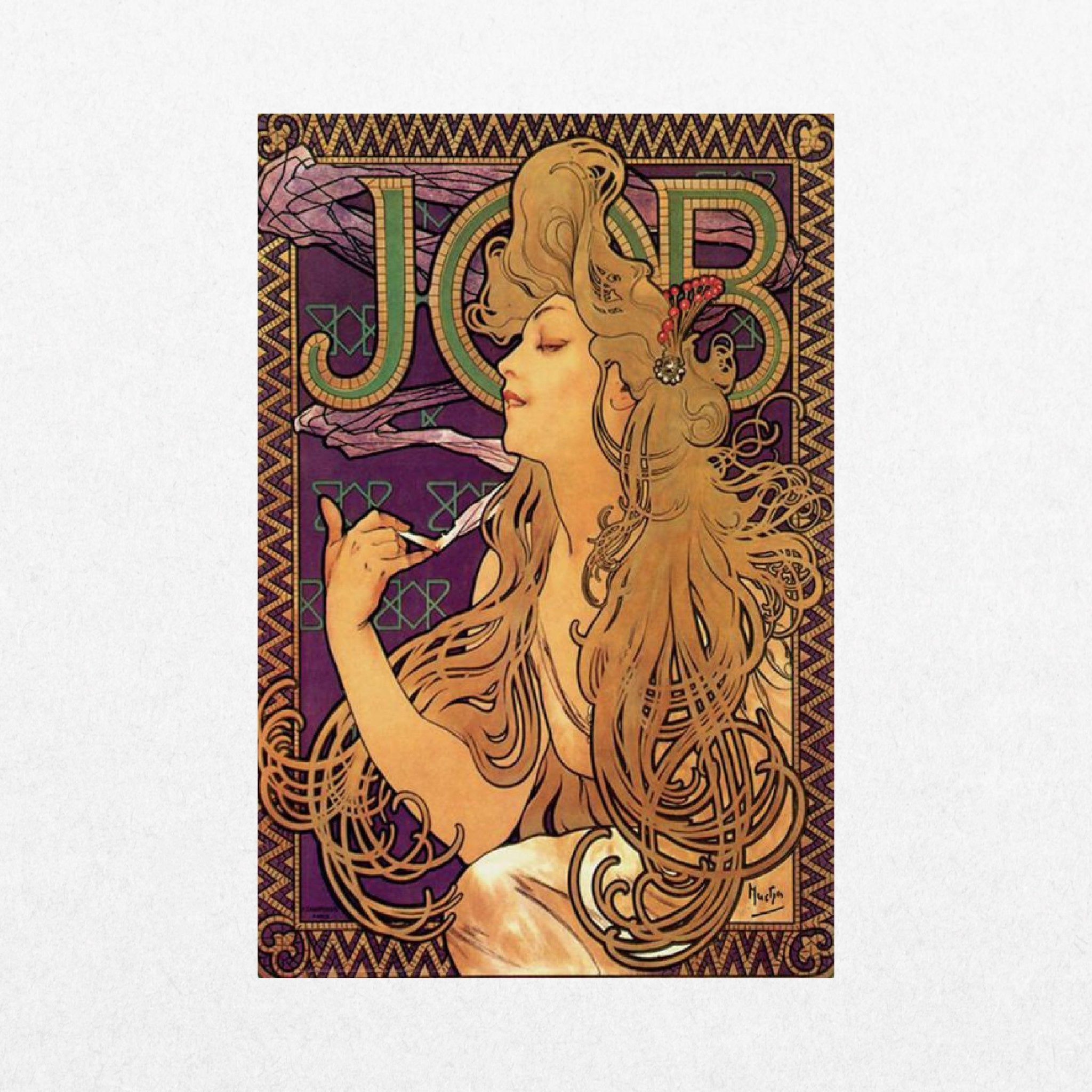 Alphonse Mucha - Job Cigarette Papers Vintage Purple - El Cartel