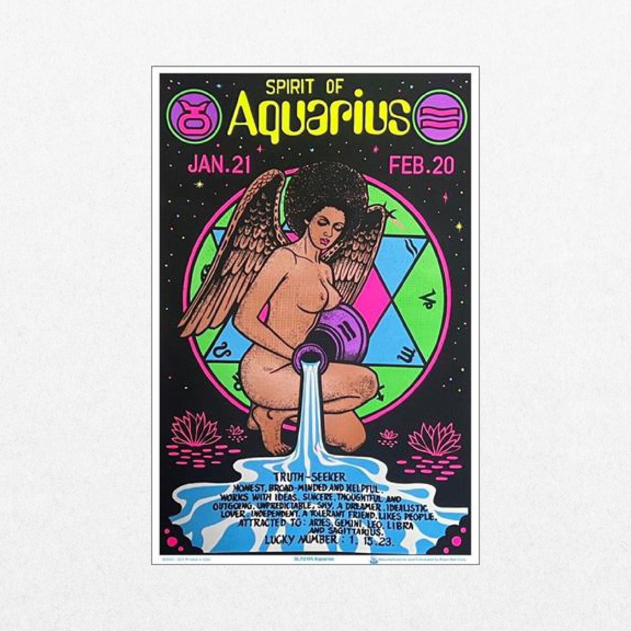 Aquarius Zodiac Sign - Blacklight - El Cartel