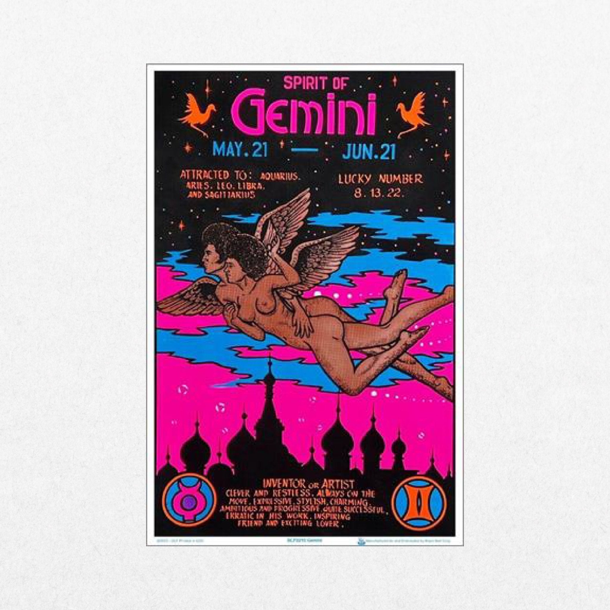 Gemini Zodiac Sign - Blacklight - El Cartel