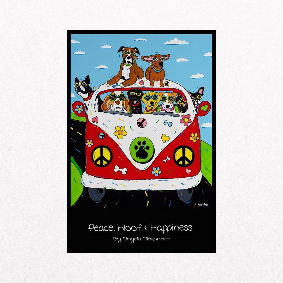 Hippie - PeaceWoofHappiness - el cartel