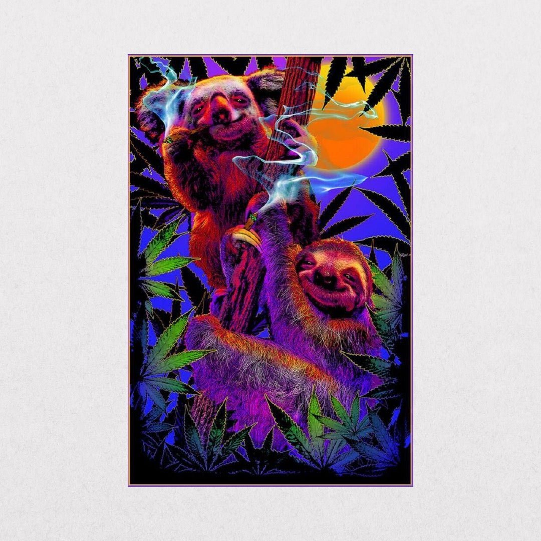 Koala&Sloth - HighInTheBushNonFlockedBlacklight - el cartel