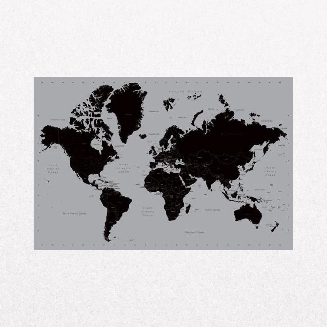 World Map - Silver