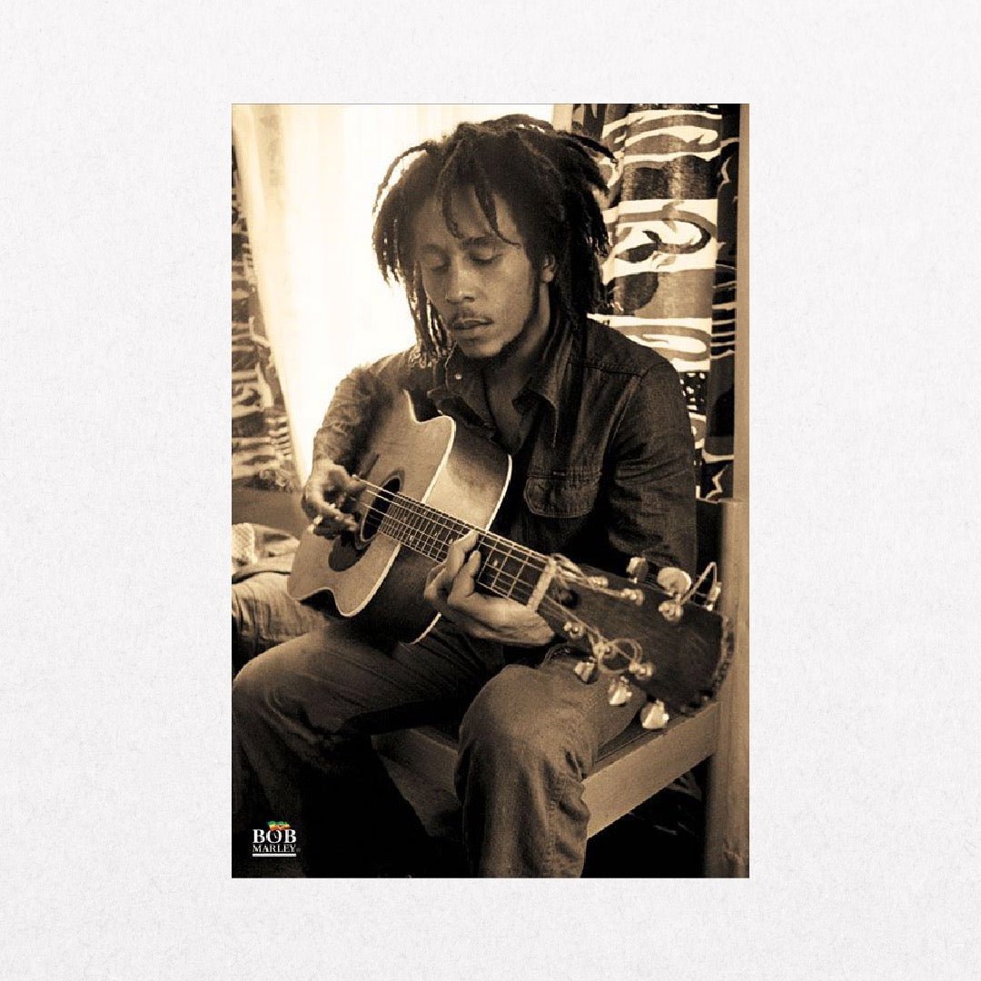 BobMarley - PlayingGuitar - el cartel
