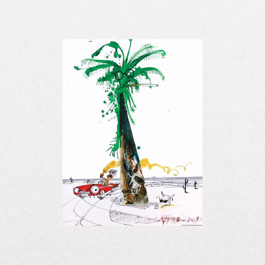 Ralph Steadman - Hunter Driving - el cartel