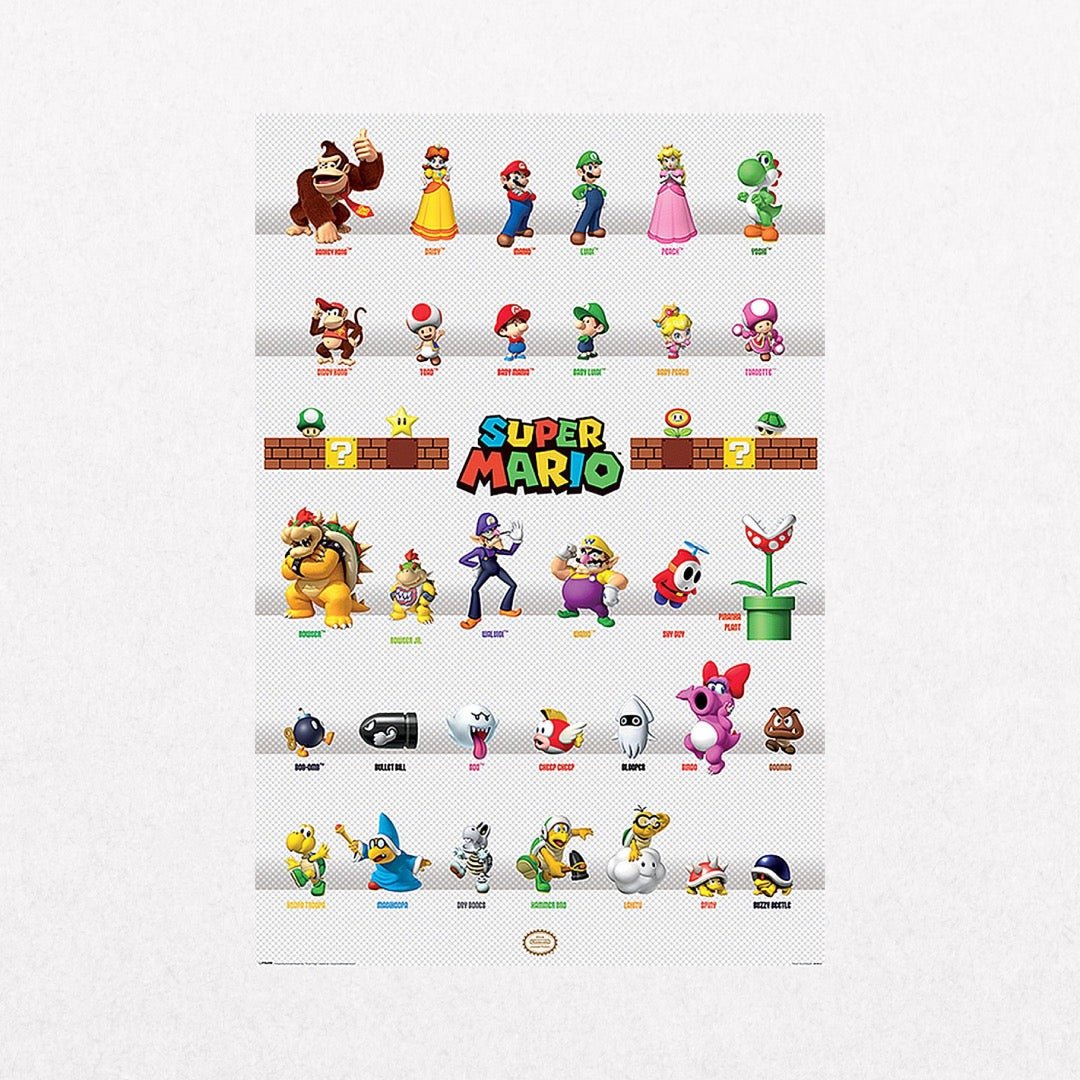 SuperMario - CharactersWhite - el cartel